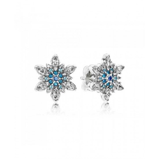 Pandora Earring-Silver Crystallised Snowflake Jewelry