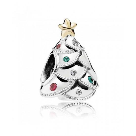 Pandora Charm-Silver 14ct Gold Festive Tree Jewelry