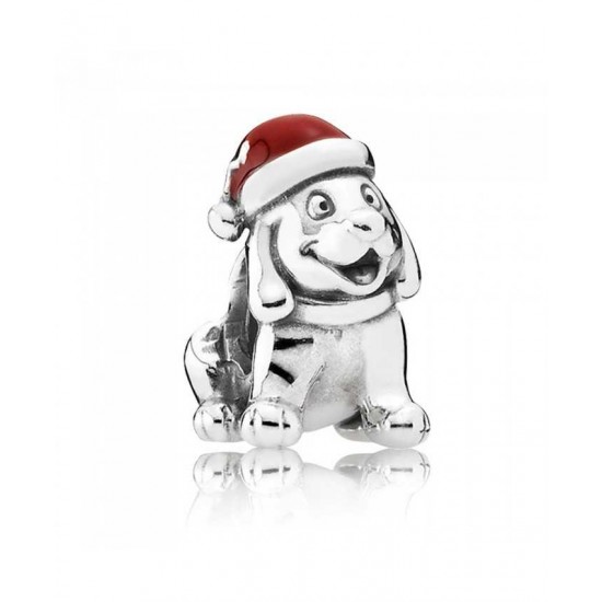 Pandora Charm-Silver Christmas Puppy Jewelry