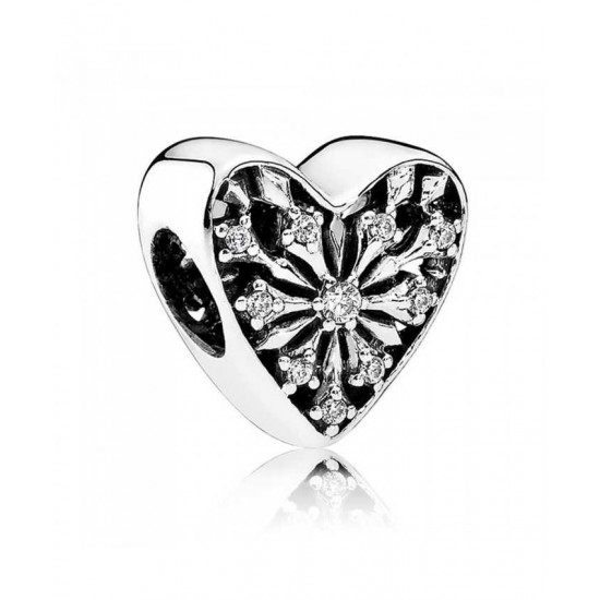 Pandora Charm-Frosted Heart Jewelry