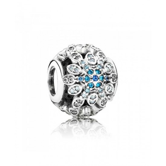 Pandora Charm-Silver Crystallised Snowflake Jewelry