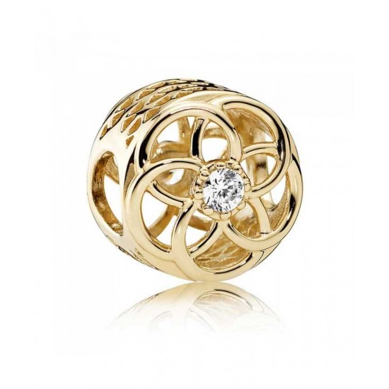 Pandora Charm-14ct Gold Loving Bloom Jewelry