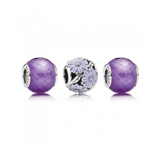 Pandora Charm-Purple Daisy Jewelry