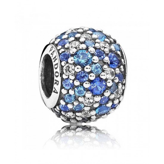 Pandora Charm-Silver Sky Mosaic Blue Cubic Zirconia Jewelry