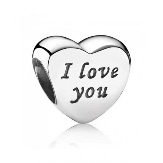 Pandora Charm-Silver I Love You Hearts Jewelry