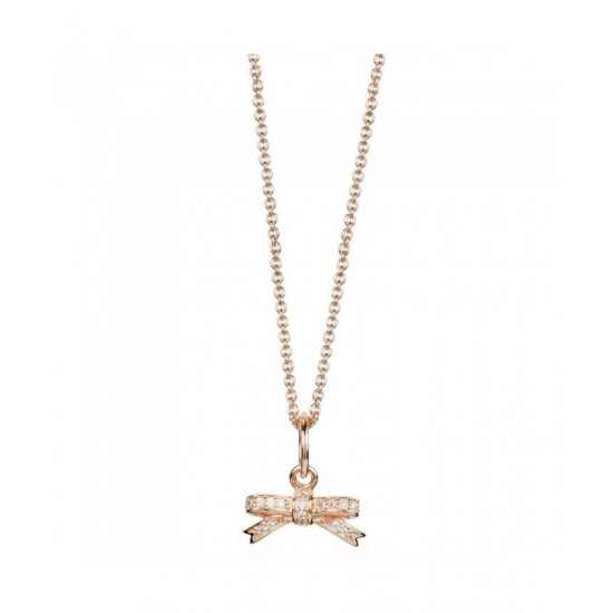 Pandora Necklace-Rose Sparkling Bow Jewelry