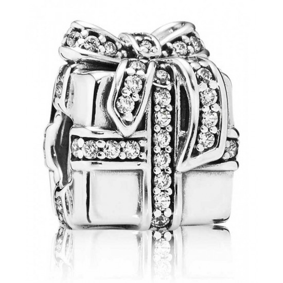 Pandora Bead-Silver Sparkling Present Jewelry