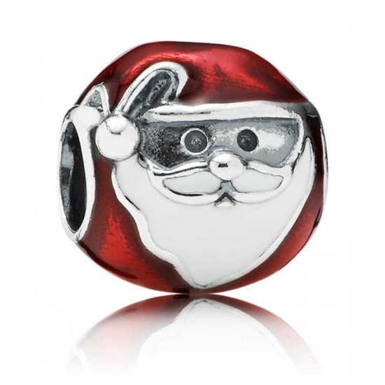 Pandora Christmas-Silver Enamel Jolly Father Jewelry
