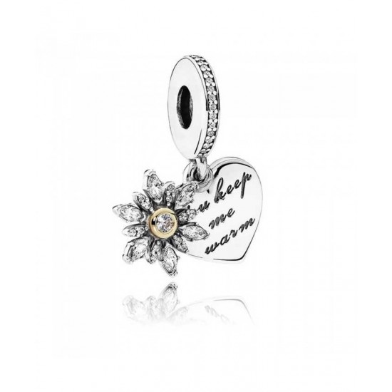 Pandora Charm-Silver 14ct Gold Snowflake Heart Jewelry