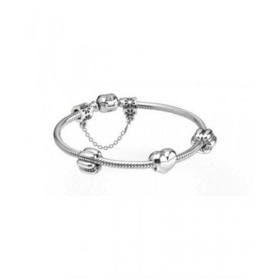 Pandora Bracelet-My Love For You Silver Complete Jewelry