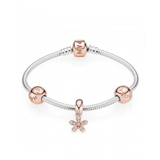 Pandora Bracelet-Rose Dazzling Daisy Complete Jewelry