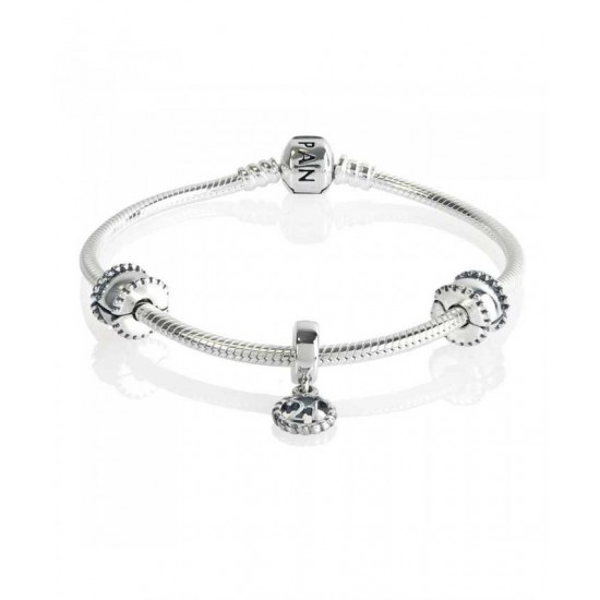 Pandora Bracelet-Silver 21st Celebration Complete Jewelry