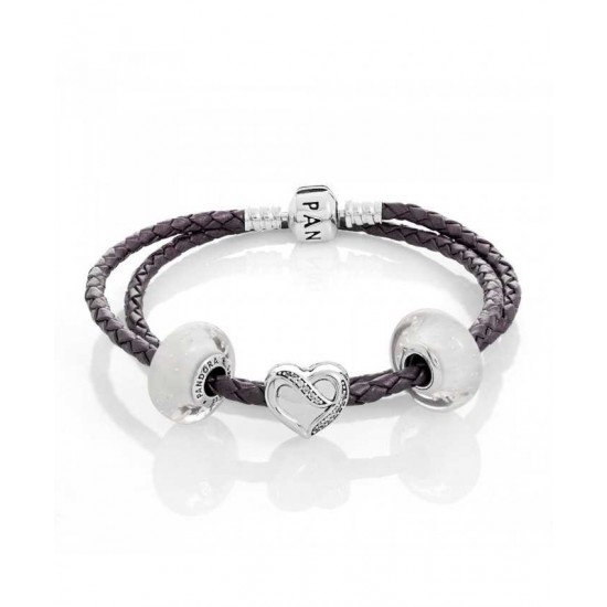 Pandora Bracelet-Silver Ribbon Of Love Complete Jewelry