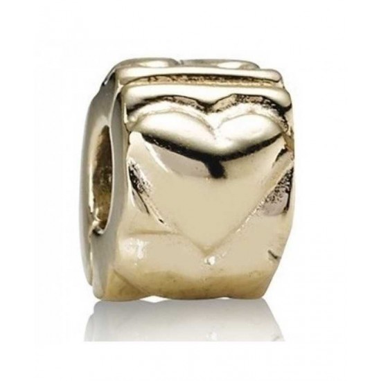 Pandora Clip-14ct Gold Heart Jewelry