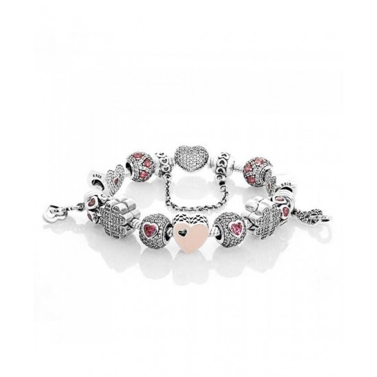 Pandora Bracelet-Advertised Captivated Love Complete Jewelry
