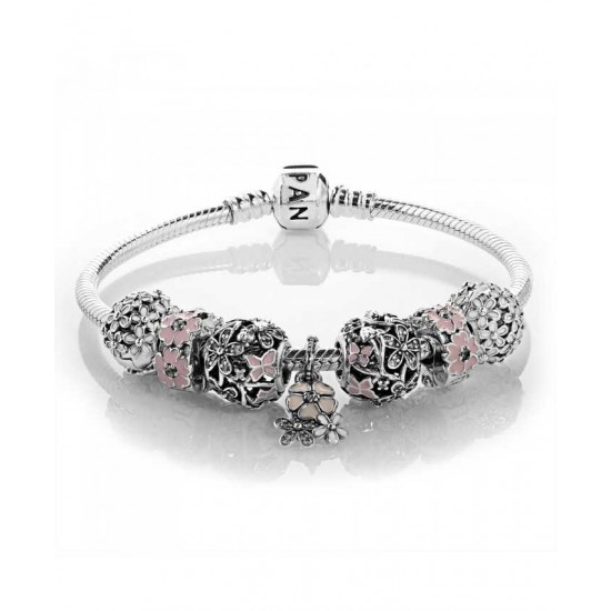 Pandora Bracelet-Pink Primrose Complete Jewelry