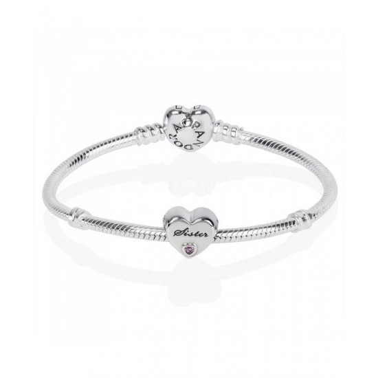 Pandora Bracelet-Silver Sisters Love Complete Jewelry