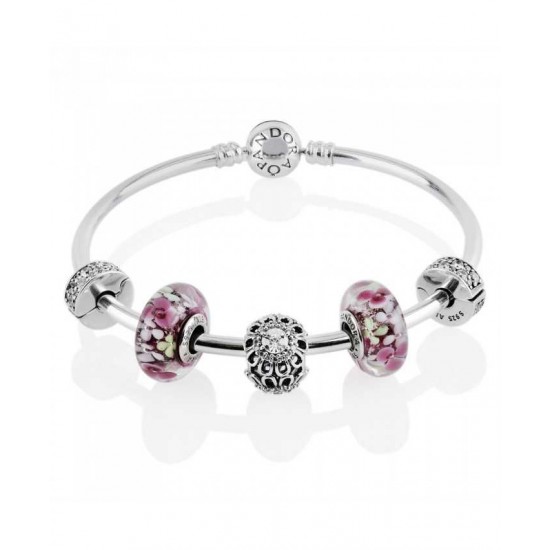 Pandora Bracelet-Flower Garden Complete Bangle Jewelry
