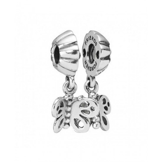Pandora Charm-Silver Butterflies Split Bead Jewelry