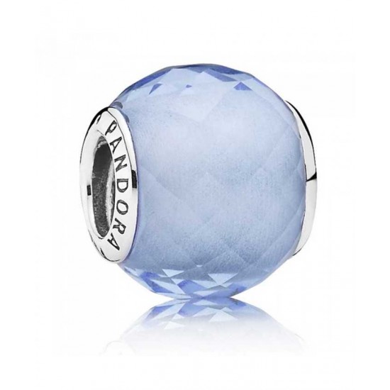 Pandora Charm-Silver Faceted Synthetic Blue Quartz Outlet Jewelry