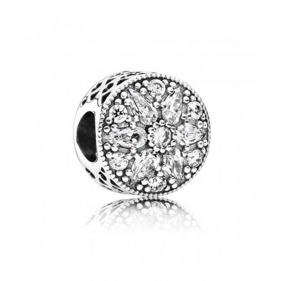 Pandora Charm-Silver Radiant Bloom Cubic Zirconia Jewelry