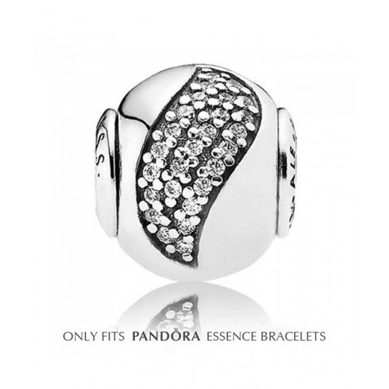 Pandora Charm-Essence Silver Cz Wave Happiness Bead Jewelry