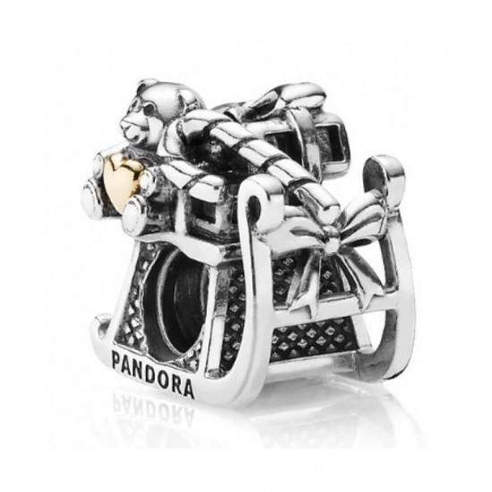Pandora Charm-Silver 14ct Gold Sleigh Bead Jewelry