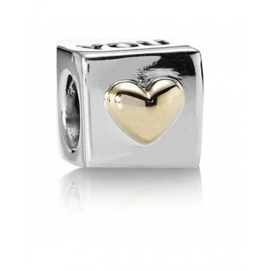 Pandora Charm-14ct Gold And Silver I Love You Jewelry