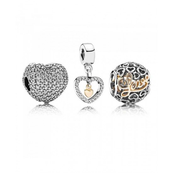Pandora Charm-Delicate Hearts Jewelry
