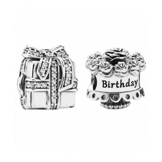 Pandora Charm-Silver Birthday Surprises Jewelry