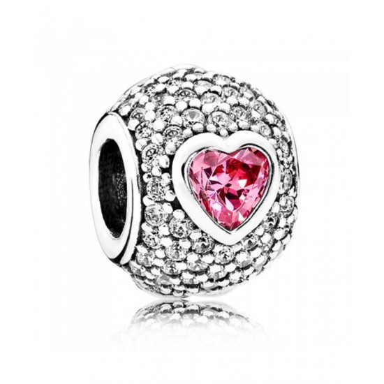Pandora Charm-Silver Cubic Zirconia Captivating Heart Jewelry