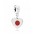 Pandora Charm-Silver Enamel Heart Flag Japan Dropper Jewelry