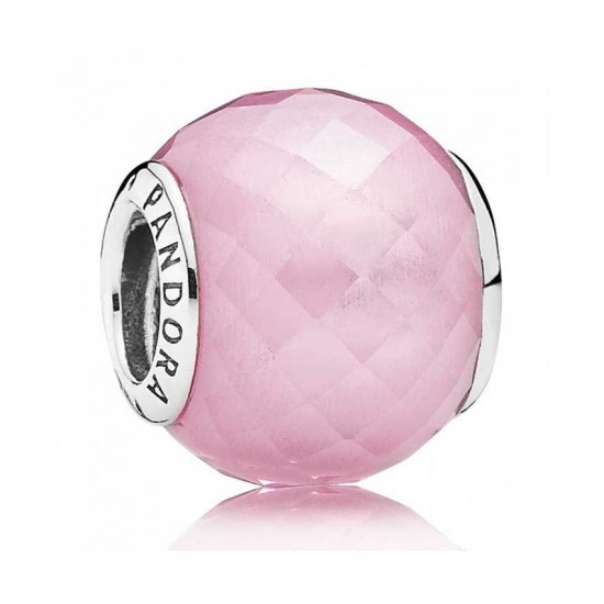 Pandora Charm-Silver Faceted Pink Cubic Zirconia Jewelry