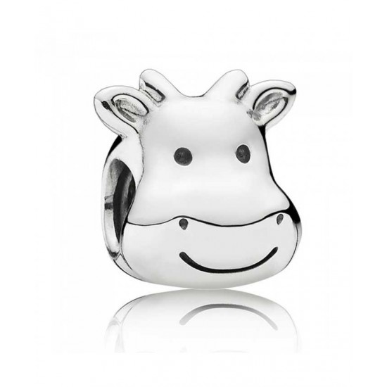 Pandora Charm-Silver Cheerful Cow Jewelry