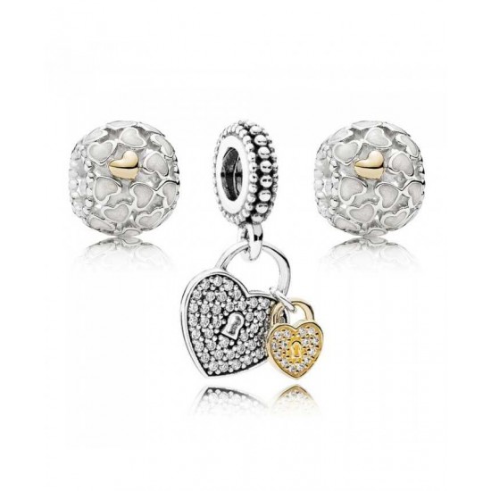 Pandora Charm-Love Locked Jewelry