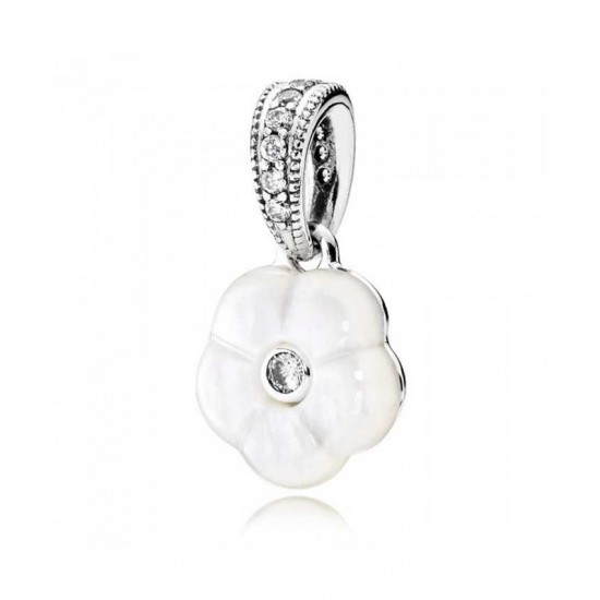 Pandora Charm-Silver Luminous Floral Pendant Jewelry