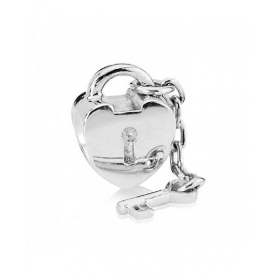 Pandora Charm-Silver Heart Lock And Key Bead Jewelry