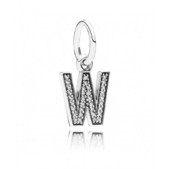Pandora Charm-Sparkling Alphabet W Pendant Jewelry
