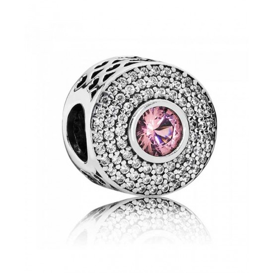 Pandora Charm-Silver Cubic Zirconia Pink Radiant Splendor Jewelry