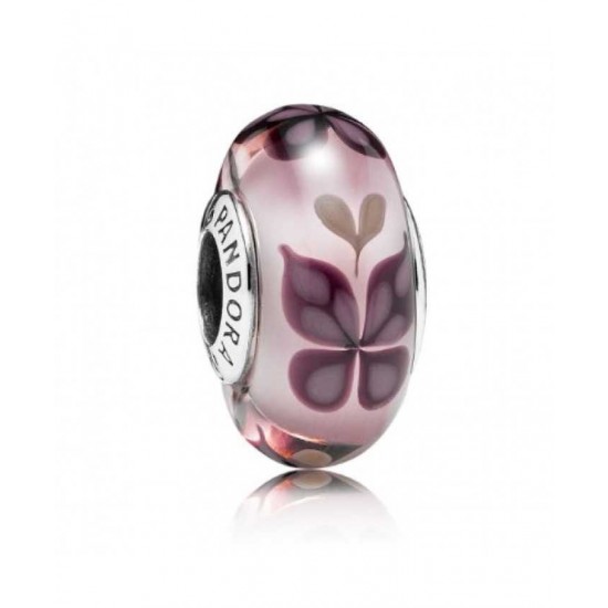 Pandora Charm-Pink Butterfly Kisses Murano Jewelry