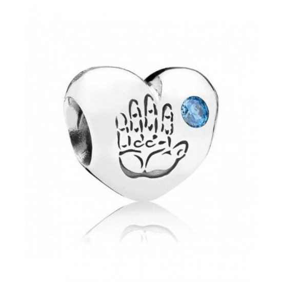 Pandora Charm-Silver Blue Cubic Zironia Baby Boy Jewelry