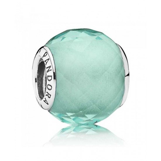 Pandora Charm-Silver Faceted Synthetic Green Quartz Jewelry