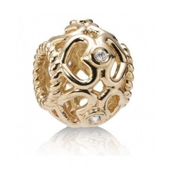 Pandora Bead-14ct And Diamond Cut Out Hearts Jewelry