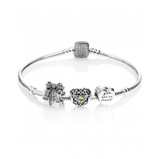 Pandora Bracelet-Sparkling August Birthstone Complete Jewelry