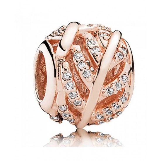 Pandora Charm-Rose Feather Jewelry