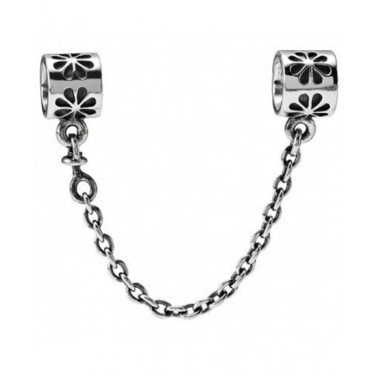 Pandora Safety Chain-Silver Flower Jewelry