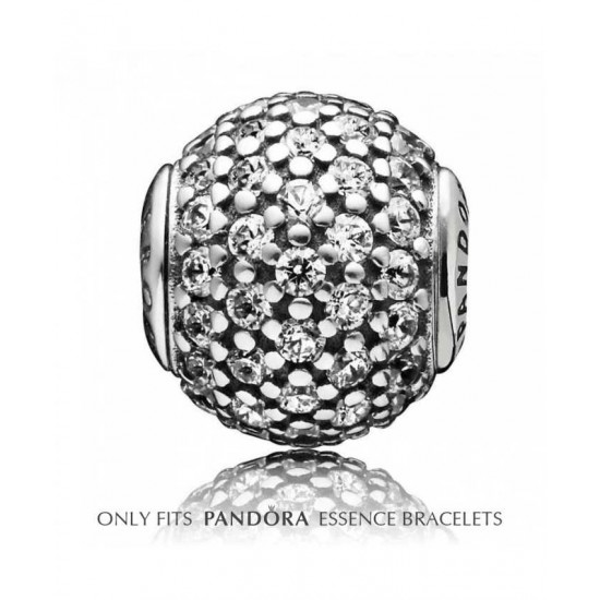 Pandora Charm-Essence Silver Cubic Zirconia Pave Generosity Jewelry