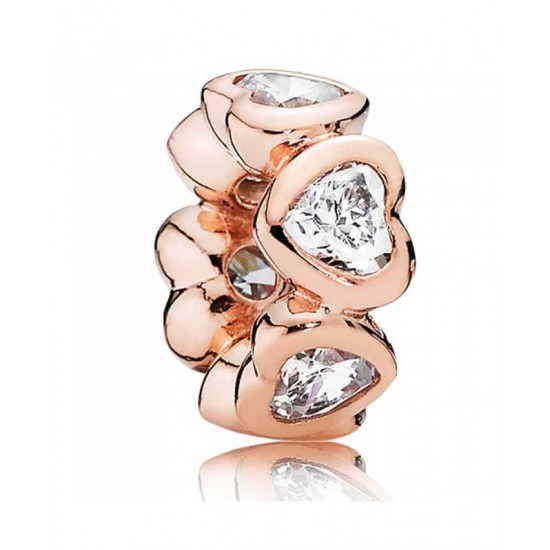 Pandora Spacer-Rose Sparkling Hearts Jewelry