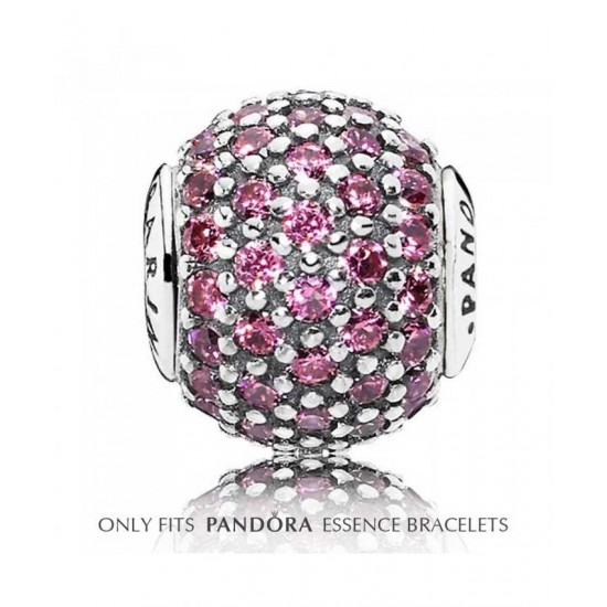 Pandora Charm-Essence Silver Pink Cubic Zirconia CaRing Jewelry