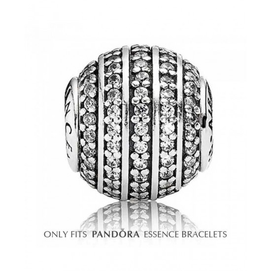 Pandora Charm-Essence Silver Cubic Zirconia Channels Confidence Bead Jewelry